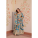 Picture of Bewitching Silk Cadet Blue Readymade Gown
