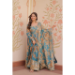 Picture of Bewitching Silk Cadet Blue Readymade Gown