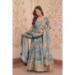 Picture of Bewitching Silk Cadet Blue Readymade Gown