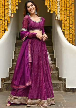 Picture of Marvelous Georgette Purple Readymade Lehenga Choli