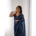 Picture of Superb Chiffon Dark Slate Grey Saree