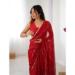 Picture of Well Formed Chiffon Dark Red Saree