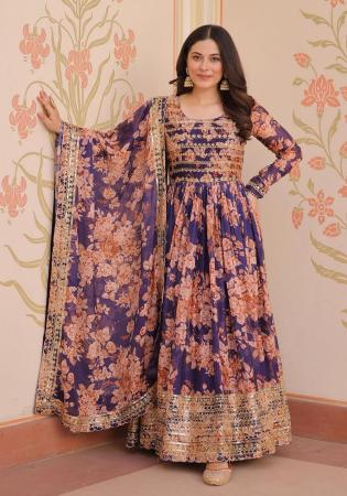 Picture of Splendid Silk Dark Slate Grey Readymade Gown