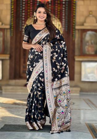 Picture of Magnificent Silk Black Saree