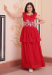 Picture of Fine Georgette Crimson Readymade Gown