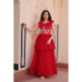 Picture of Fine Georgette Crimson Readymade Gown