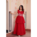 Picture of Fine Georgette Crimson Readymade Gown