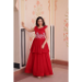 Picture of Fine Georgette Crimson Readymade Gown