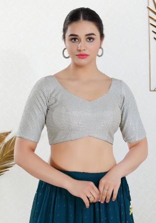 Picture of Splendid Chiffon Light Slate Grey Designer Blouse