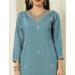 Picture of Chiffon Dark Sea Green Readymade Salwar Kameez