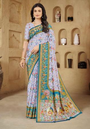 Picture of Beauteous Crepe & Silk Light Steel Blue Saree