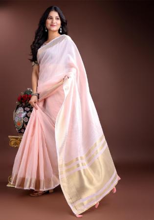 Picture of Amazing Cotton Lavender Blush Saree