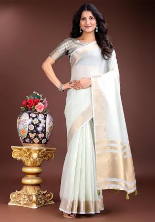Picture of Radiant Cotton Dark Sea Green Saree