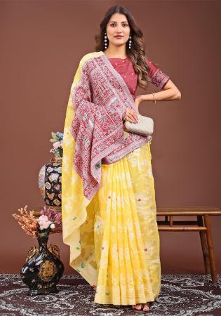 Picture of Marvelous Cotton & Linen Khaki Saree