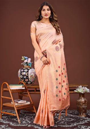 Picture of Lovely Cotton & Linen Wheat Saree