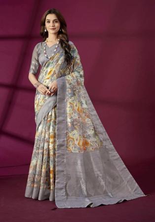 Picture of Delightful Silk Dim Gray Saree