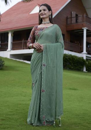 Picture of Classy Georgette Slate Grey Saree