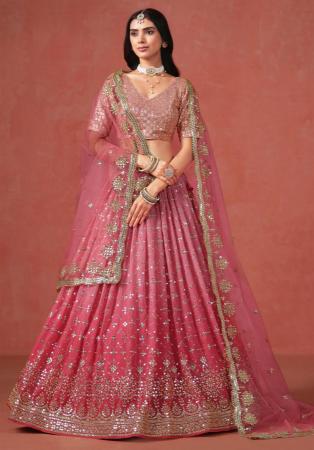 Picture of Charming Georgette Indian Red Lehenga Choli