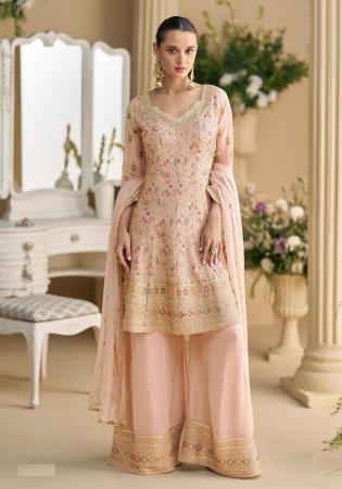 Picture of Stunning Georgette Wheat Straight Cut Salwar Kameez