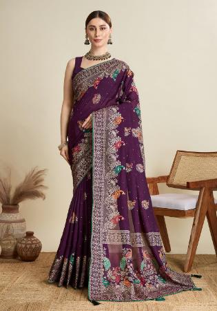 Picture of Taking Cotton Saddle Brown Saree