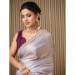 Picture of Fascinating Cotton & Organza Silver Saree