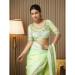 Picture of Pleasing Cotton & Organza Beige Saree