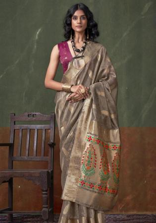 Picture of Beautiful Silk Rosy Brown Saree