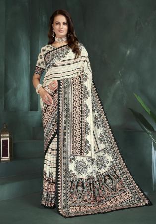Picture of Graceful Crepe & Silk Beige Saree