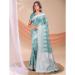 Picture of Delightful Cotton & Linen Sea Green Saree