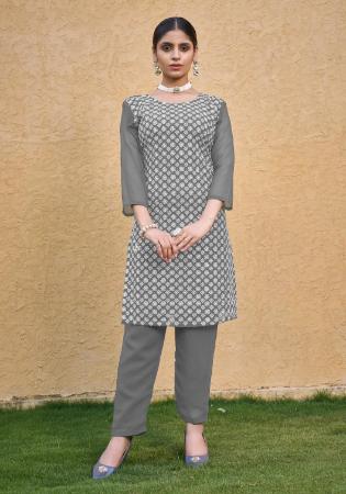 Picture of Stunning Georgette Dim Gray Readymade Salwar Kameez