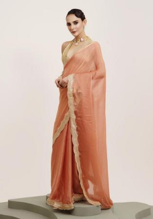 Picture of Exquisite Silk Fire Brick Saree