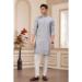 Picture of Comely Silk Light Slate Grey Kurtas