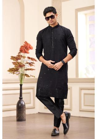 Picture of Taking Silk Black Kurtas