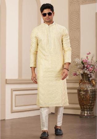 Picture of Excellent Silk Beige Kurtas