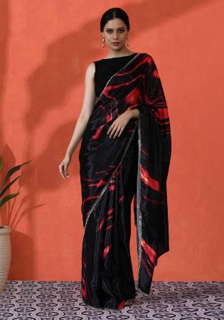 Picture of Amazing Chiffon Black Saree