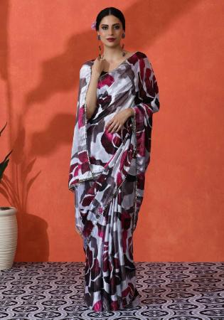 Picture of Good Looking Chiffon Azure Saree