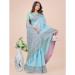 Picture of Stunning Linen & Silk Light Steel Blue Saree