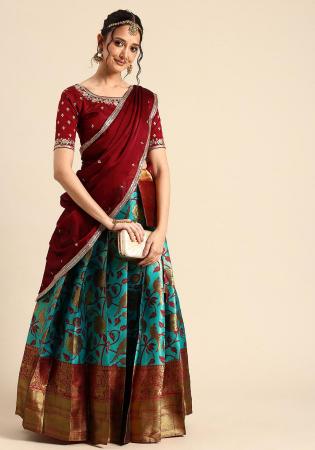 Picture of Superb Silk Teal Lehenga Choli