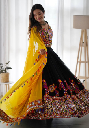 Picture of Comely Georgette Black Lehenga Choli