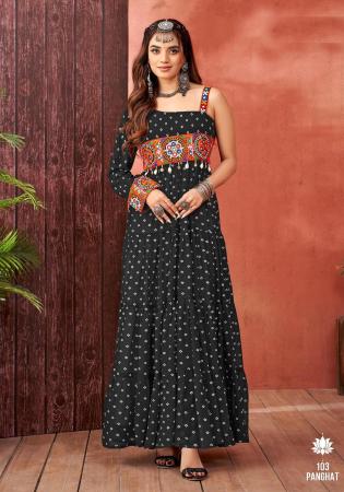 Picture of Radiant Cotton & Georgette Black Readymade Gown