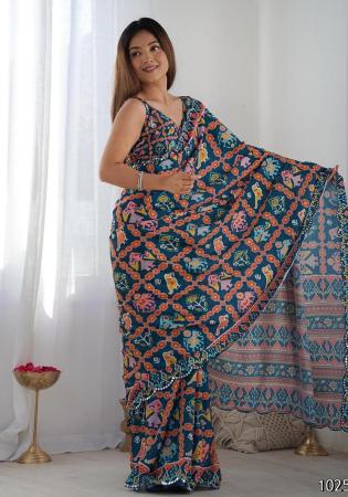 Picture of Comely Georgette Midnight Blue Saree