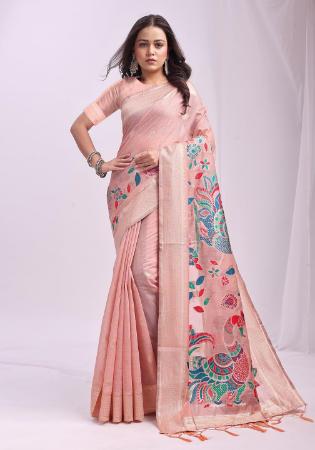 Picture of Gorgeous Cotton & Linen Burly Wood Saree