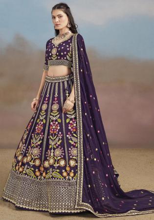 Picture of Appealing Georgette Plum Lehenga Choli