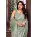 Picture of Beautiful Chiffon Dark Sea Green Saree