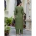 Picture of Silk Dark Olive Green Readymade Salwar Kameez