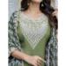 Picture of Silk Dark Olive Green Readymade Salwar Kameez