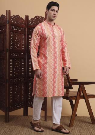 Picture of Comely Rayon & Silk Light Coral Kurtas