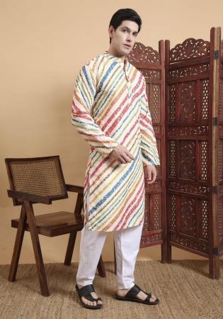 Picture of Pleasing Cotton Floral White Kurtas