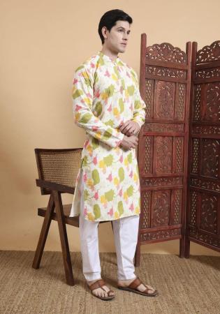 Picture of Magnificent Cotton Off White Kurtas