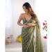 Picture of Nice Chiffon Dark Olive Green Saree